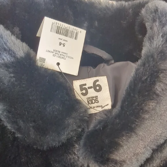Cotton On Kids Black Fuzzy Jacket - Picture 8 of 10